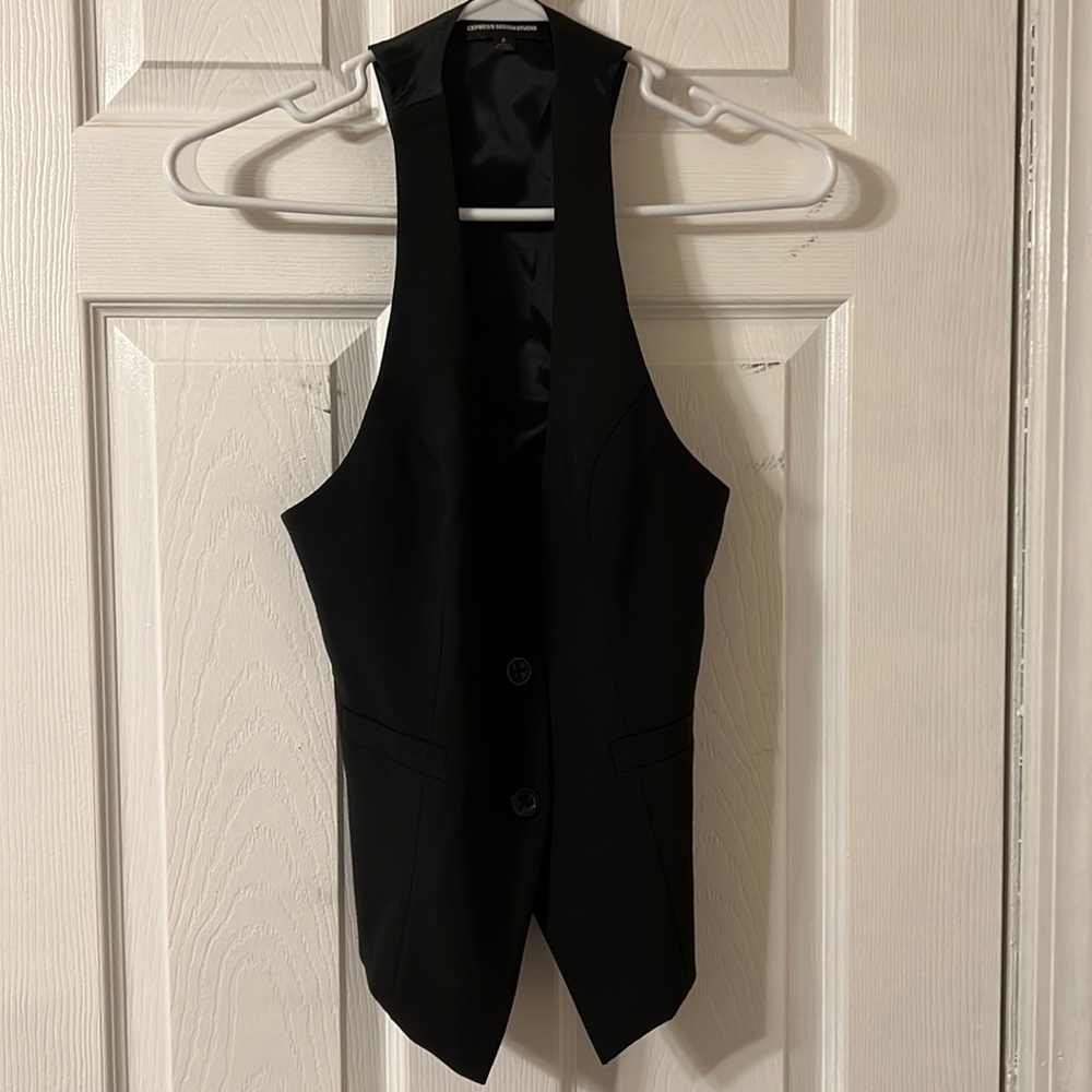 Express Design Studio Black Vest, Size 2.